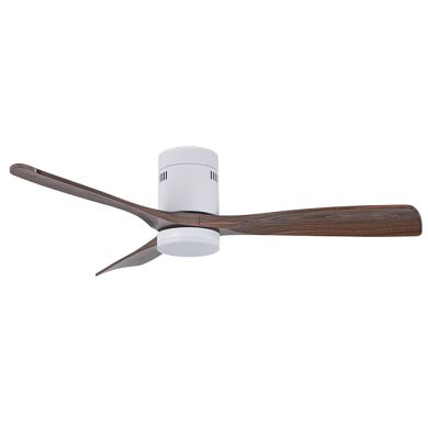 Ventoinha de tecto CÉFIRO ON branco/carvalho, 3 palas, 40W LED 3000|4000|6500K, Alt.18xD.130cm