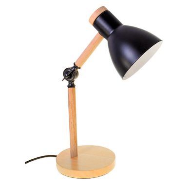 Flexo serie TEACHER 1xE27 Al.47xD.15cm Negro/Madera