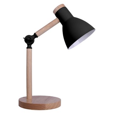 Table Lamp TEACHER 1xE27 H.47xD.15cm Black/Wood