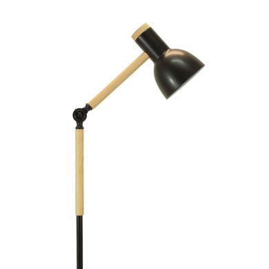 Floor Lamp TEACHER 1xE27 H.150xD.22cm Black/Wood