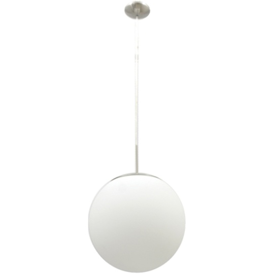 Suspensão GLOBAL 1xE27 Alt.Reg.xD.20cm níquel/branco