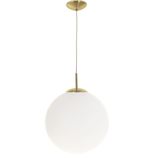 Suspensão GLOBAL 1xE27 Alt.Reg.xD.25cm Dourado/Branco