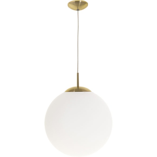 Suspensão GLOBAL 1xE27 Alt.Reg.xD.30cm dourado/branco