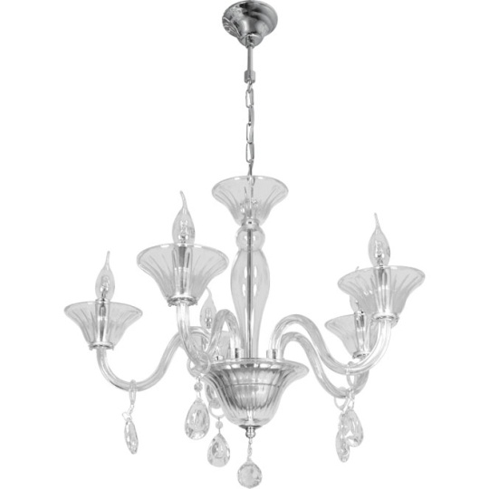 Lámpara de Techo ROSALINA 5xE14 Al.Reg.xD.60cm Transparente