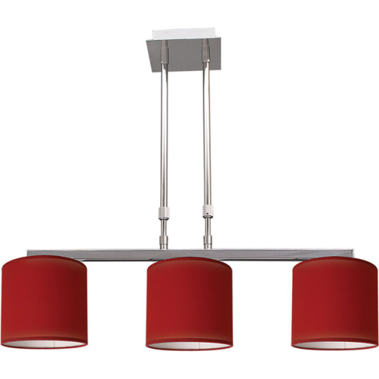 Ceiling Lamp CAMELOT 3xE14 L.68xW.16xH.Reg.cm Red/Chrome