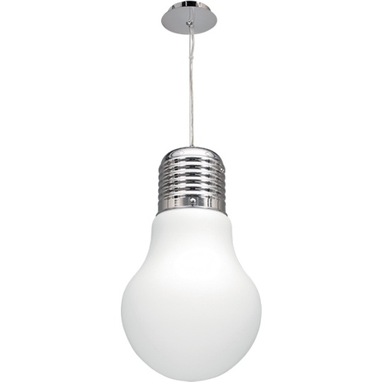 Suspensão LUZ 1xE27 Alt.Reg.xD.29cm branco/cromado