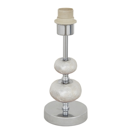 Candeeiro de mesa NACAR 1xE27 A.30xD.12cm madrepérola/cromado (sem abat-jour)