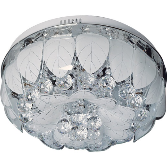 Plafond GLORIA 8xE14+78x0.2W LED Alt.30xD.48cm cromado