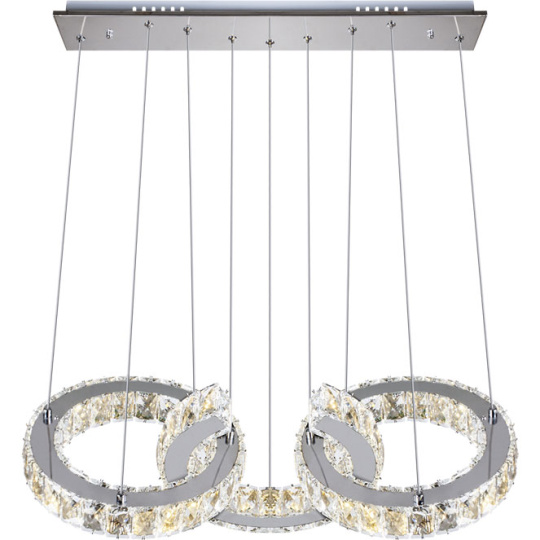 Suspensão ARGON 1x66W LED 5280lm 4000K C.63,5xL.30xAlt.Reg.cm Transparente