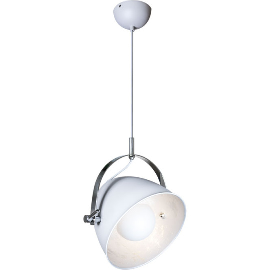 Pendant Light GUTENBERG 1xE27 H.Reg.xD.28,5cm White/Chrome