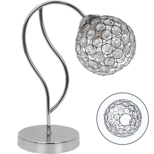 Candeeiro de mesa BALBINA 1xE14 C.15xL.27xAlt.35cm cromado