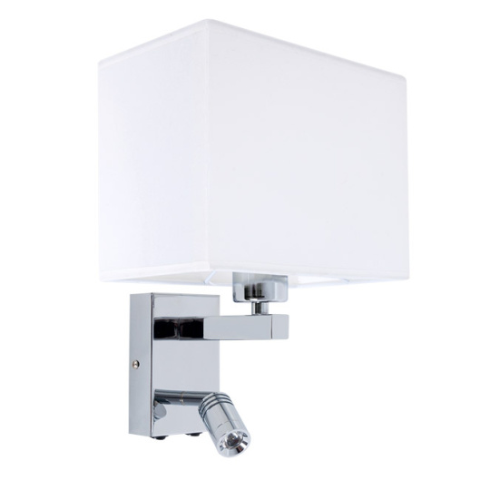 Aplique PARADIGMA 1x3W LED+1x40WE27 240lm 4000K L.23xAn.18,5xAl.32cm Blanco/Cromo