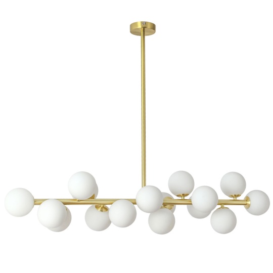 Candeeiro de tecto ANALU 16xG9 C.110xL.35xAlt.80cm dourado/branco