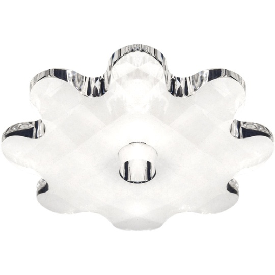 Bobeche oitavado de cristal 1,5xD.10cm furo central 12mm transparente