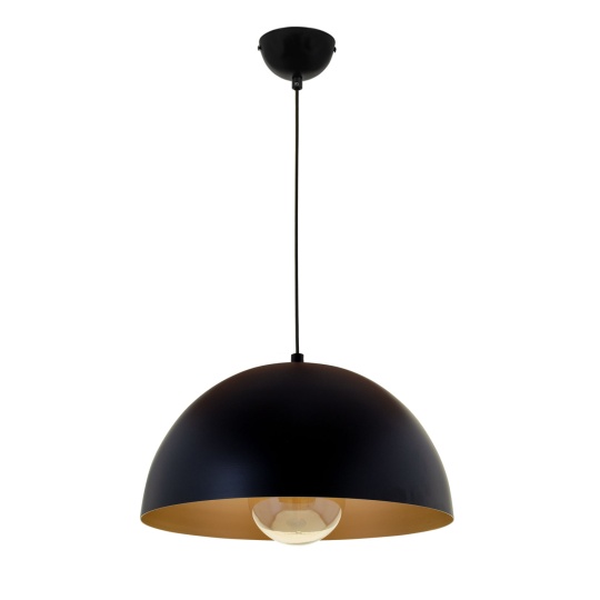 Suspensão GASPAR 1xE27 Alt.Reg.xD.30cm preto/dourado