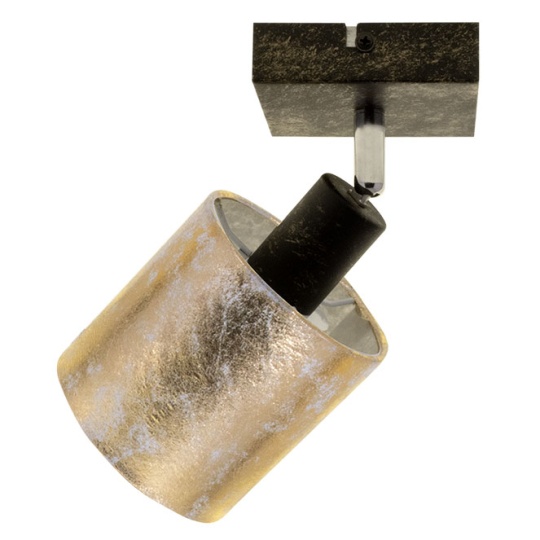 Aplique HERMAN 1xE14 L.10Alt.20cm dourado/preto