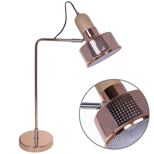 Candeeiro de mesa ANUSCA 1xE27 C.16xL.40xAlt.58cm Cobre