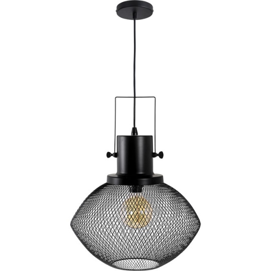 Suspensão LUMIERE 1xE27 Alt.Reg.xD.40cm preto