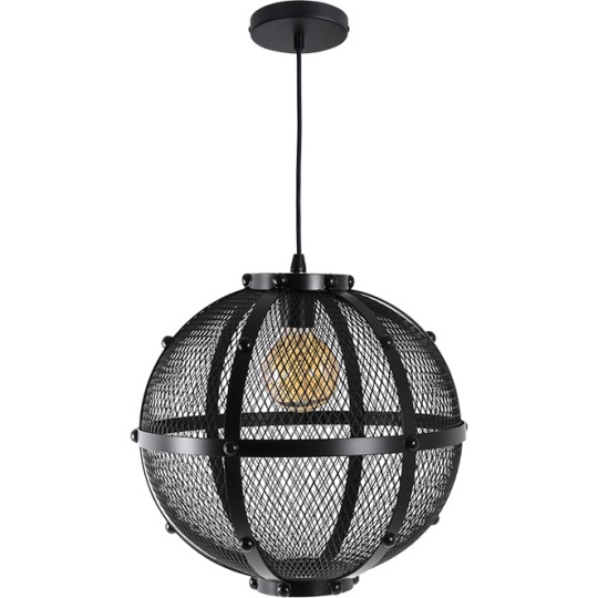 Suspensão LUMIERE 1xE27 Alt.Reg.xD.45cm preto
