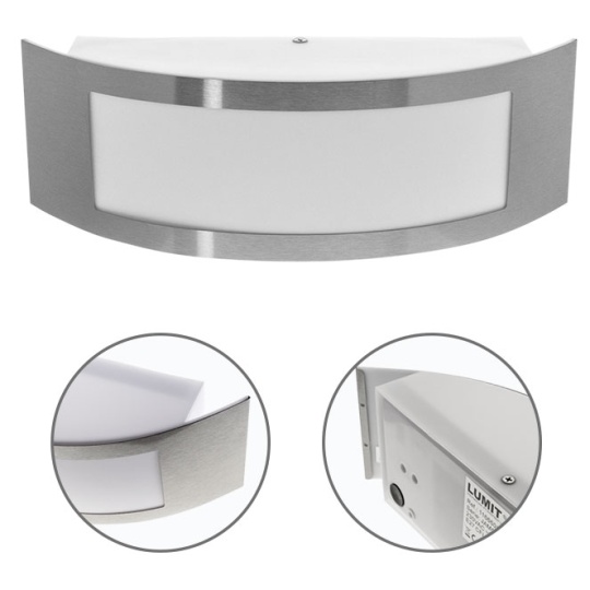 Aplique JAMOR IP44 1xE27 C.31xL.9xAlt.10cm cor inox