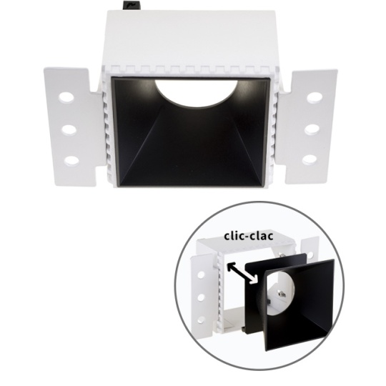 Frame for Downlight HAPI square for drywall L.13xW.7,5xH.5,5cm Black