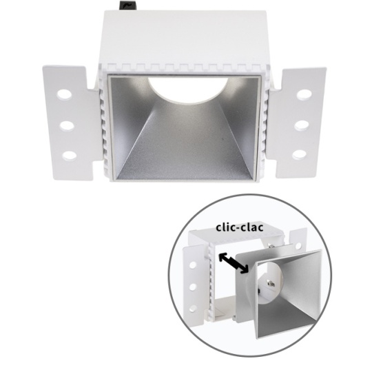 Frame for Downlight HAPI square for drywall L.13xW.7,5xH.5,5cm Silver