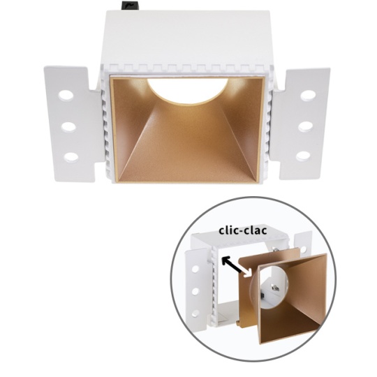 Frame for Downlight HAPI square for drywall L.13xW.7,5xH.5,5cm Gold