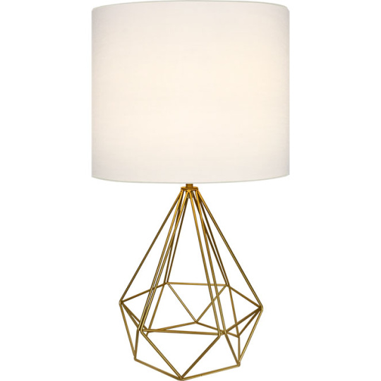 Table Lamp ABRANTES 1xE27 H.56,5xD.32cm Gold/White