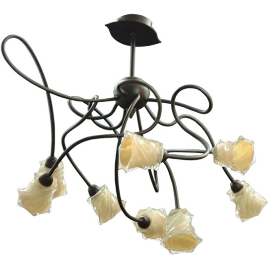 Candeeiro de tecto PIACENZA 8xG9 Alt.Reg.xD.65cm castanho