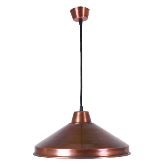 Suspensão COPPER 1xE27 Alt.Reg.xD.35cm em cobre com acabamento liso oxidado