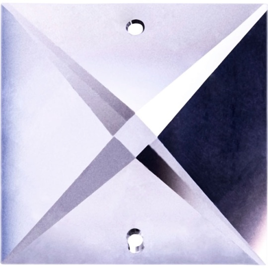 Cuadrado 1,8x1,8cm 2 taladros transparente