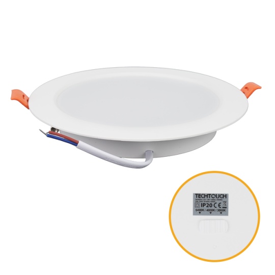 Downlight INTEGO TECHNO PP round 12W LED CCT 1200lm 120° H.2.8xD.17.5cm White