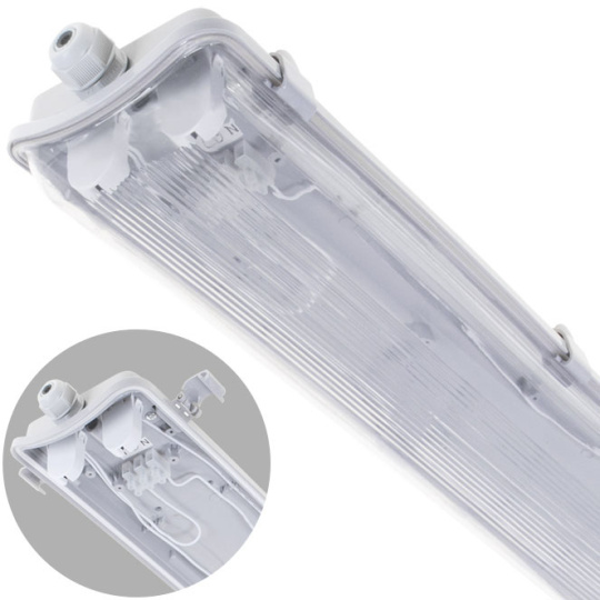 Waterproof Lamp LINESTRA IP65 2xG13 T8 LED 60cm L.67xW.10,2xH.7cm Grey