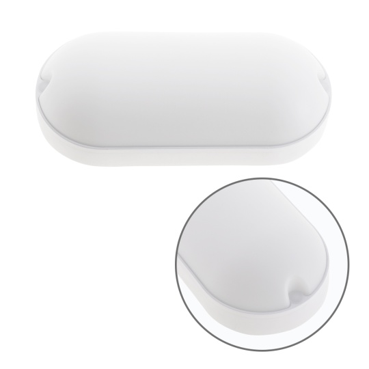 Aplique SURF ECOVISION oval IP65 1x9W LED 900lm 6400K 120°C.16,8xL.4,7xA.7,1cm polipropileno branco