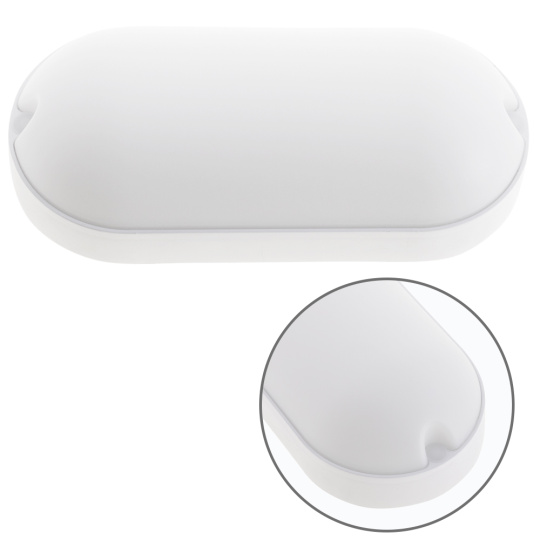 Aplique SURF ECOVISION oval IP65 1x18W LED 1800lm 3000K 120°L.20,8xAn.5,7xAl.10,1cm Polipropileno Bl