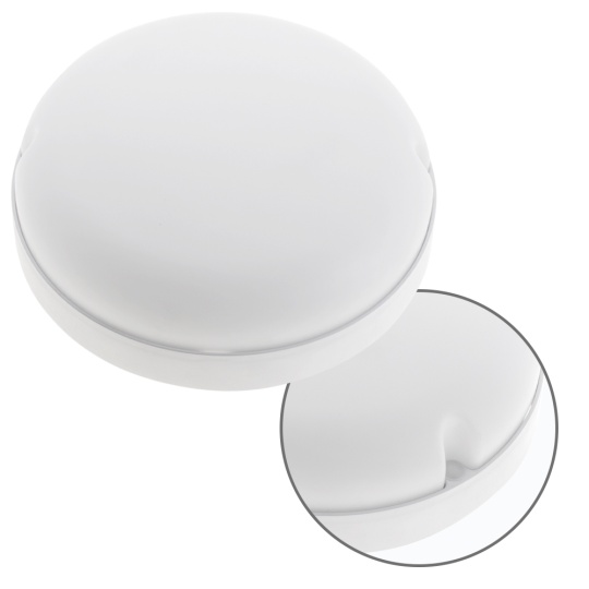 Aplique SURF ECOVISION redondo IP65,3 1x18W LED 1800lm 6400K 120°Alt.5,3xD.16,5cm branco