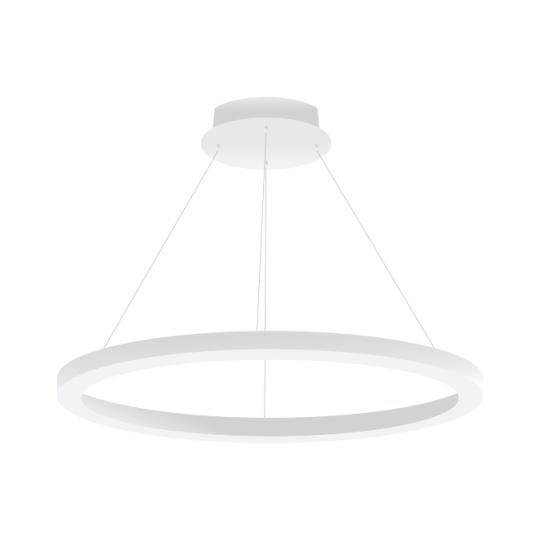 Suspensão LineX Circle LED CCT 60W 6000lm 3000K/4000K/6400K Alt.Reg.xD.90cm branco