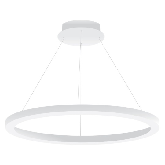 Suspensão LineX Circle LED CCT 80W 8000lm 3000K/4000K/6400K Alt.Reg.xD.120cm branco