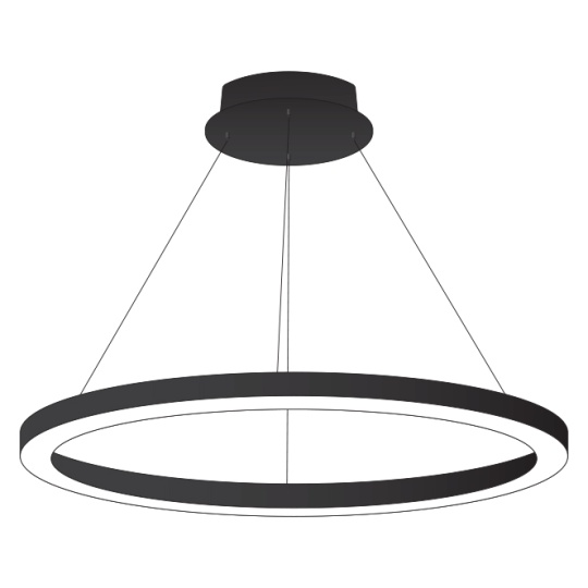 Suspensão LineX Circle LED CCT 80W 8000lm 3000K/4000K/6400K Alt.Reg.xD.120cm preto