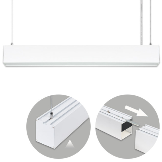 Suspending Light LINEX B2 60cm 1x20W LED 1600lm 4000K 110° L.60,3xW.5,8xH.Reg.cm White