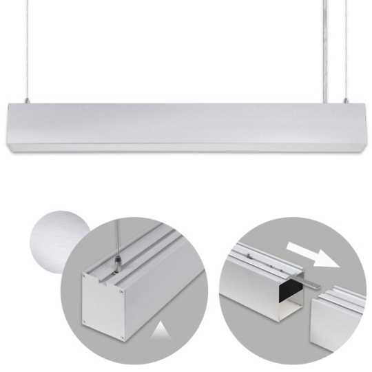 Barra suspensa LINEX B2 60cm 1x20W LED 1600lm 3000K 110° C.60,3xL.5,8xAlt.Reg.cm alumínio