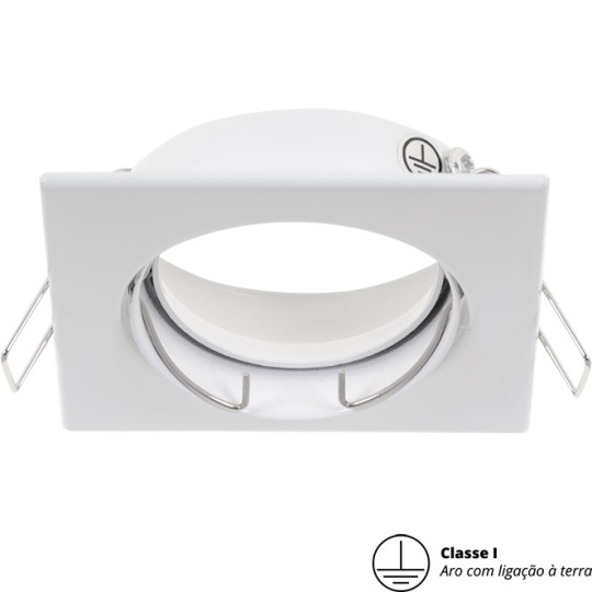 Aro de encastrar INTAKE quadrado rotativo com terra C.8xL.8xAlt.0,3cm branco