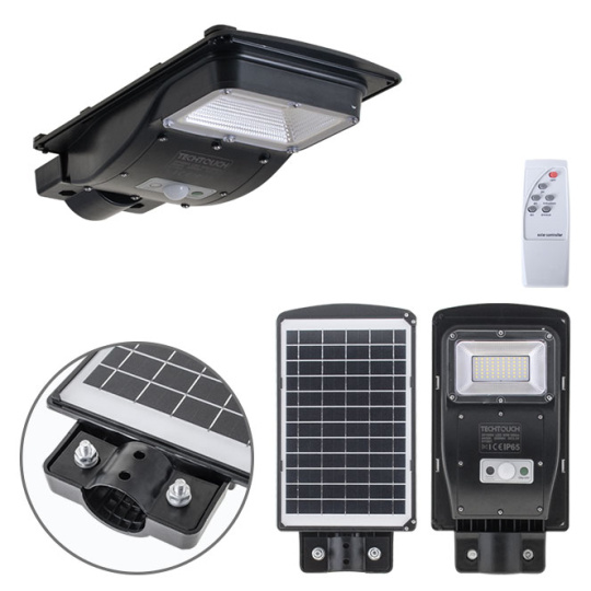 Aplique Solar Solar Street Light con sensor IP65 1x50W LED 450lm 6400K L.18,7xAn.36xAl.5,5cm Negro