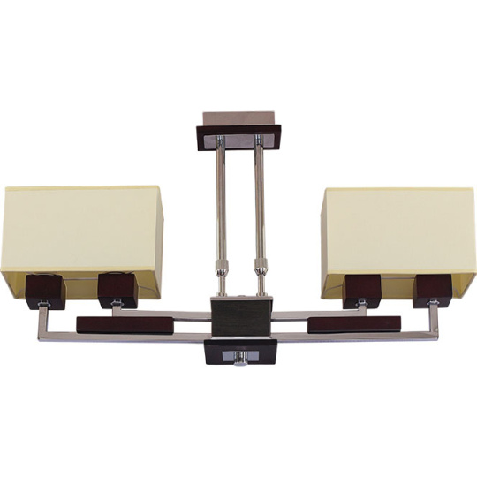 Ceiling Lamp ALDINA rectangular 4xE14 L.65xW.11xH.Reg.cm Wengue/Chrome