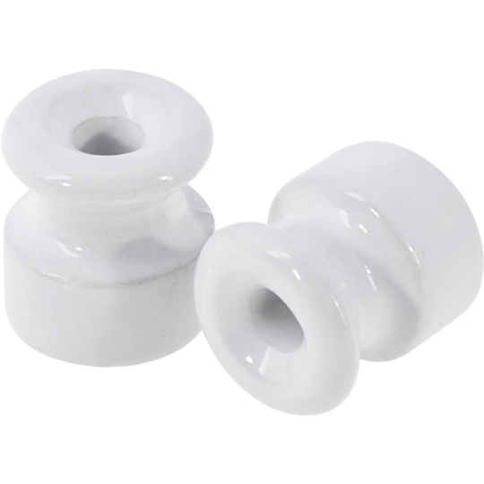 Aislador de porcelana D.20mm en porcelana blanco