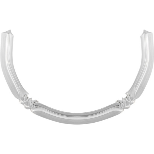 Transparent crystal triangular bar, curved shape with 2 knots, 22x36.5cm