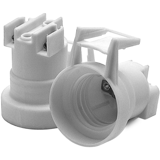 Portalámparas E27 termoplastico fijacion mediante agujeros pasantes para tornillos