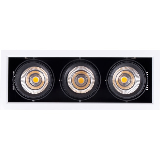 Foco de encastrar ALFEU rectangular 3x30W LED 6650lm 4000K 25° C.50,5xL.19xAlt.0,3cm branco