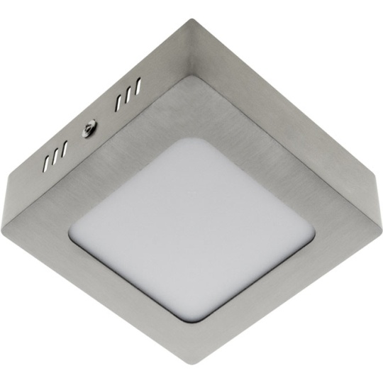 Plafond PESETA quadrado 1x6W LED 336lm 4000K 120° C.12xL.12xAlt.3,5cm níquel