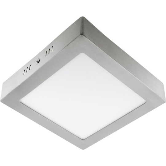Plafond PESETA quadrado 1x12W LED 672lm 6400K 120° C.17xL.17xAlt.3,5cm níquel